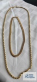 2 Gold colored necklaces