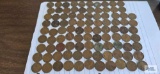 97 Wheat pennies.