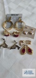 Variety of costume jewelry pierced and nonpierced earrings