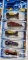 2000 Hot Rod Magazine series and two 2001 Skull and Crossbones series Hot Wheels cars, new in