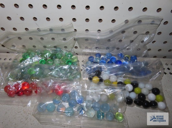 Five bags of marbles