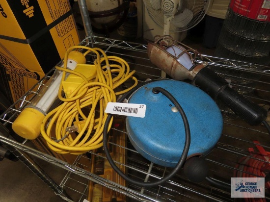 Vintage automatic trouble light and newer fluorescent trouble light
