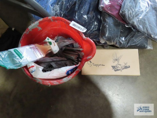 Painting supplies, number 20 spikes, and bucket