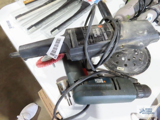 Black & Decker sander polisher and drill with diamond bit hole saw and rust wheel