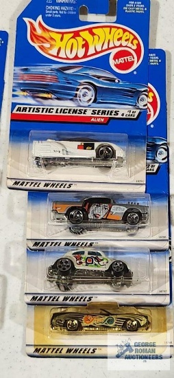 Complete set of 1998 Artistic License series Hot Wheel cars new in packages