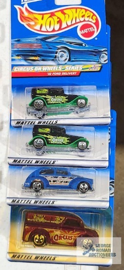 Partial set of 2000 Circus on Wheels series Hot Wheel cars new in packages