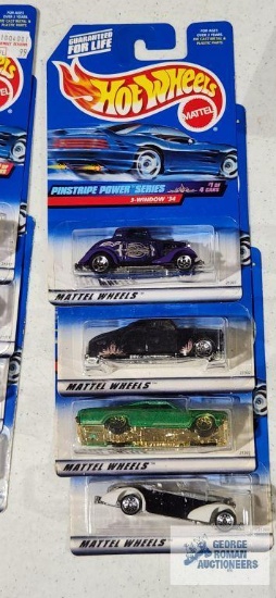 Complete set of 1999 Pinstripe Power series Hot Wheel cars new in packages