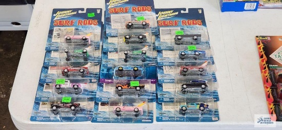 16 Johnny Lightning Surf Rods diecast cars and card sets, new in packages