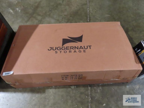 Juggernaut storage metal wagon with pneumatic tires, new in box. model number 3418-GR.