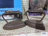 Two A. O. W. antique number 6 irons