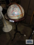 World globe on cherry stand made by Bombay