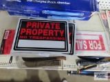 No Trespassing and For Sale By Owner signs