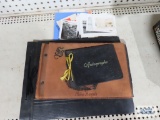 Antique autograph book, Snapshots Aloha Hawaii book with photographs, and large photograph book with