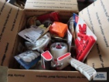 Box of hardware and kitchen items