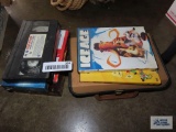 VHS tapes, DVDs, and audio tapes