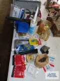 Dremel model 285 with case and accessories, assorted hardware and caulk