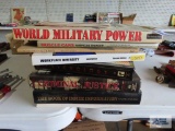 Variety of books including the Encyclopedia of World Military Power, Muscle Cars, Criminal Justice,