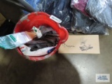 Painting supplies, number 20 spikes, and bucket