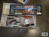 United Delco tool box with tools and hardware