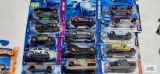 Variety of new Hot Wheels in packages including Red Line, Team Jet Rides, Pop-offs, Battle Force 5