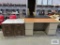 5' x 2' Knee-hole desk and two legal size wooden file bases