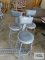 Three industrial style stools