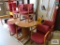 6' x 3' Oak finish conference table with six chairs