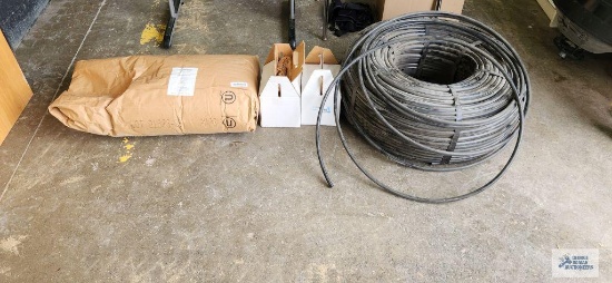 Wheat bran, trim pieces, plastic water line, and soil texture kits
