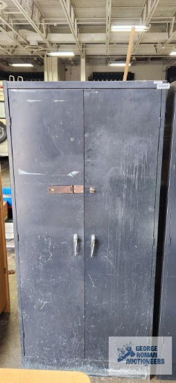 Two door metal storage cabinet