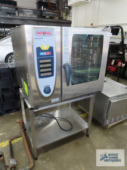 Rational model number SCC 61G self cooking center with stainless steel base