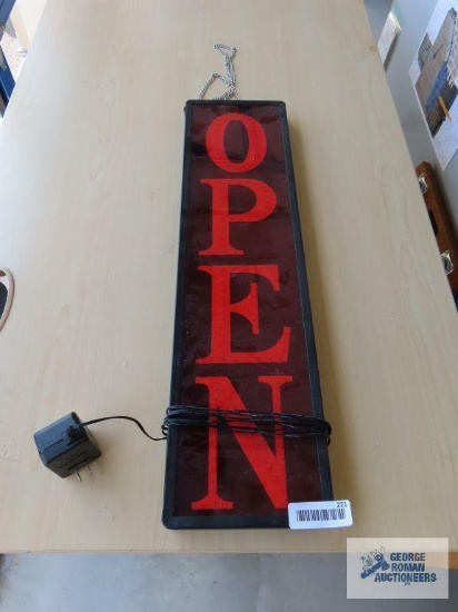 Lighted OPEN sign, 28" by 7-1/4"