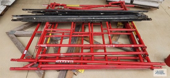 Four sections of Waco Scaffolding with braces.