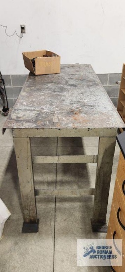 Heavy duty metal welding bench, 6' long by 31" deep by 35-1/2" tall