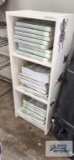 Bookcase with variety of science books