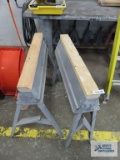 Pair of folding saw horses