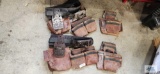 Two leather tool belts with two extra pouches