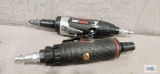 Two Exelair pneumatic die grinders