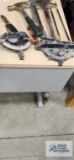 Hammer, pliers, hacksaws, bar clamp and etc