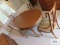 Drexel fruitwood table with six chairs, table protectors, two extra leaves, buffet, and breakfront.