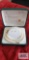 Pearl like necklace, bracelet and earrings set, clasp marked 14K
