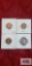 1955 Wheat penny, (2) 2000 pennies, uncirculated, and1964 nickel