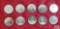 (10) 1968 Canadian $1 coins, uncirculated.