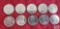 (10) 1968 Canadian $1 coins, uncirculated.