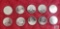 (10) 1969 Canadian $1 coins, uncirculated.