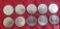 (10) 1968 Canadian $1 coins