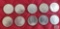 (10) 1968 Canadian $1 coins