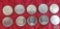 (10) 1968 Canadian $1 coins