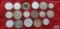 Coins from China, Japan, and Singapore.