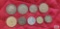 Variety of foreign coins
