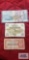 Cooks Island $3 note. British armed forces one shilling note, and other foreign paper money.